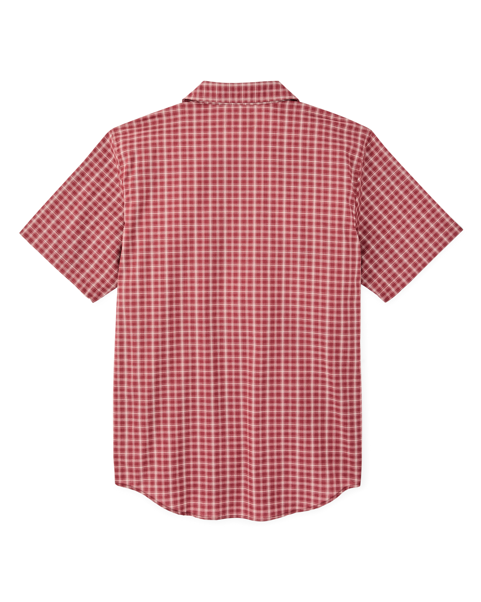 Alternative view of Twin Lakes Short Sleeve Sport Shirt - Brick / Cream Plaid