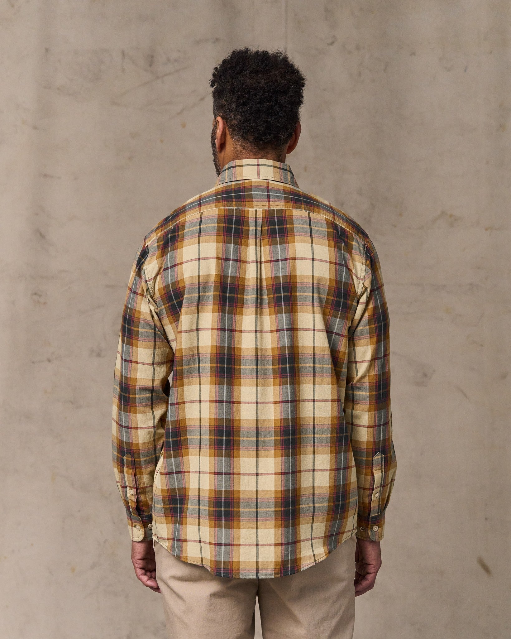 Alternative view of Madras Button-Down Shirt - Tan / Spruce Multicolor
