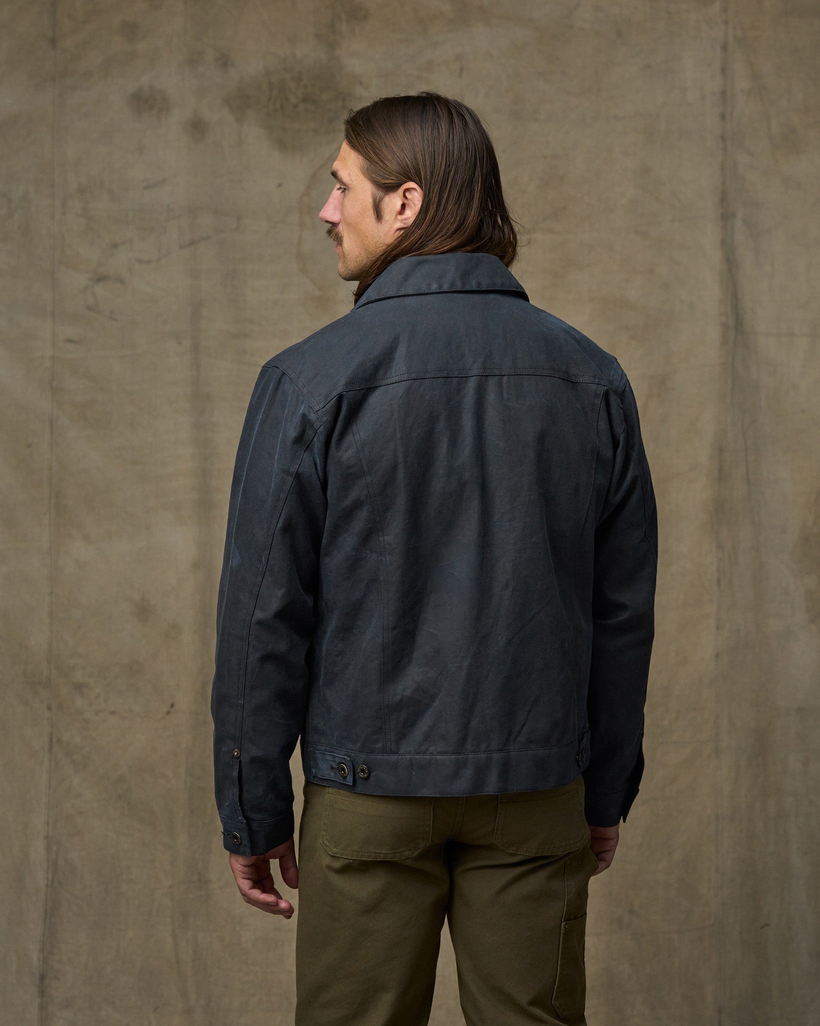 Alternative view of Tin Cloth Short Lined Cruiser Jacket - Service Blue