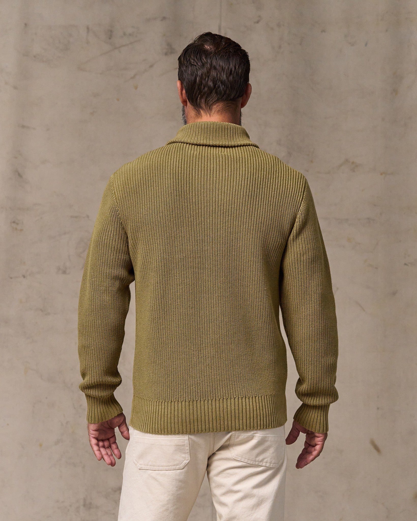 Alternative view of Vintage Cotton Shawl Neck Sweater - Cork