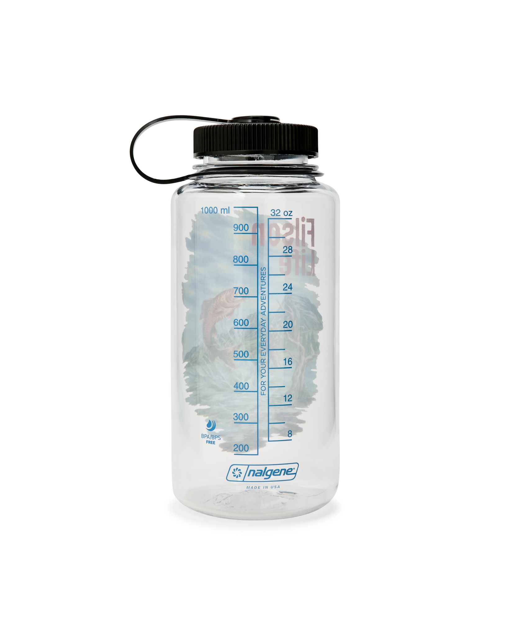 Alternative view of Fishing Graphic Nalgene Bottle - Clear
