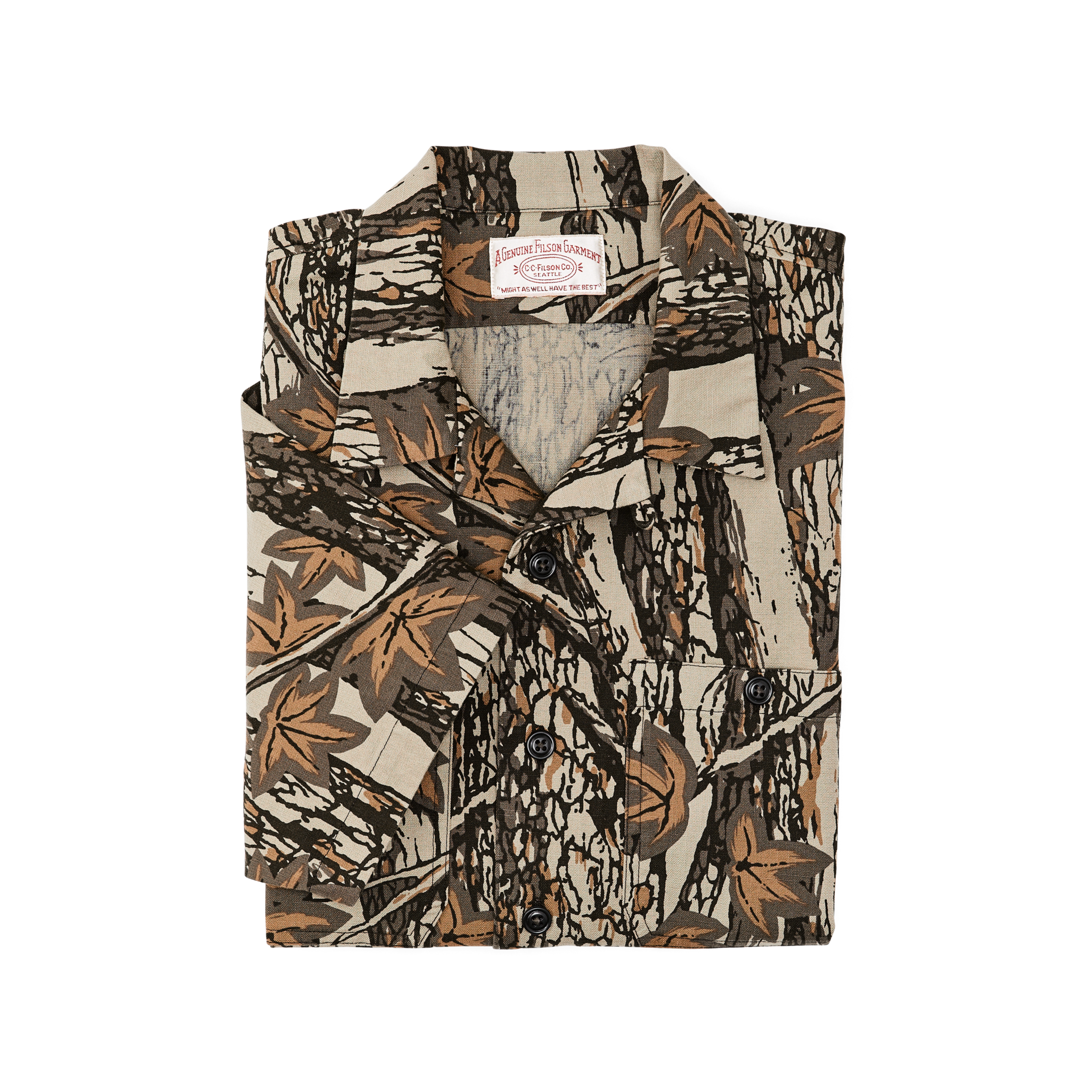 Alternative view of Rustic Short Sleeve Camp Shirt - Maple Bark Camo / Tan