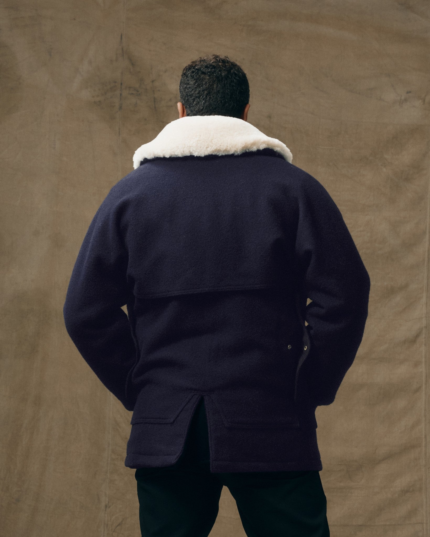 Alternative view of Lined Mackinaw Wool Packer Coat - Dark Navy
