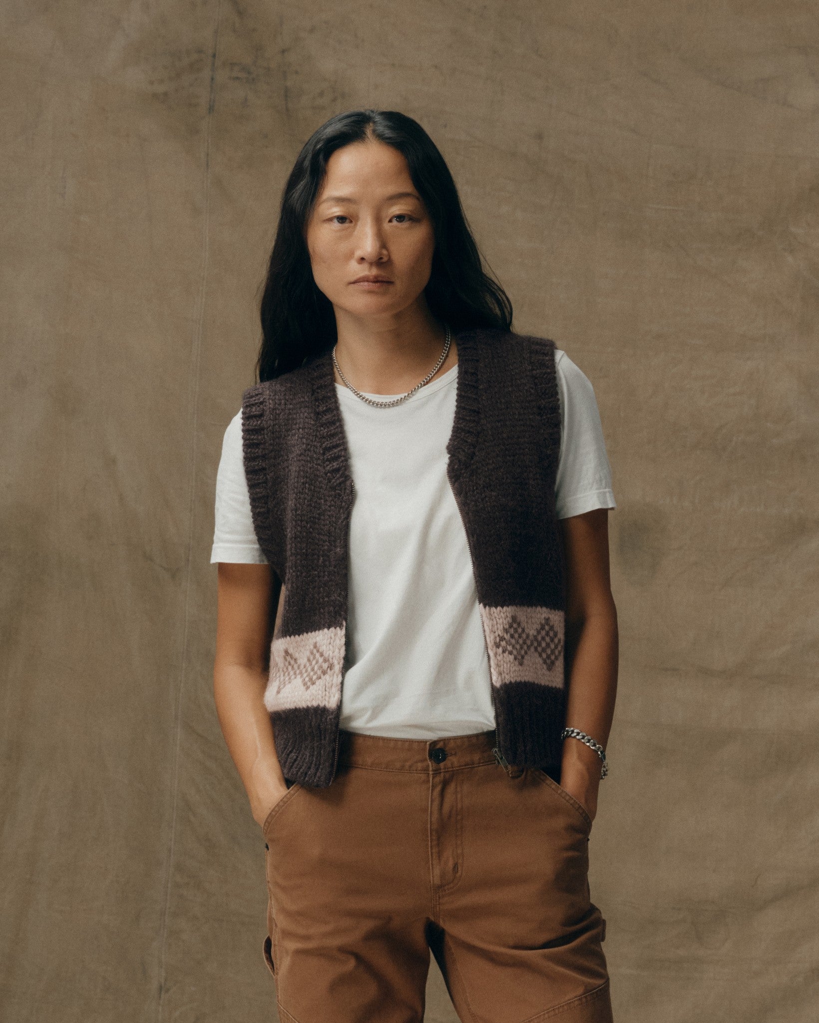 Alternative view of Women's Wool Vest - Dark Brown