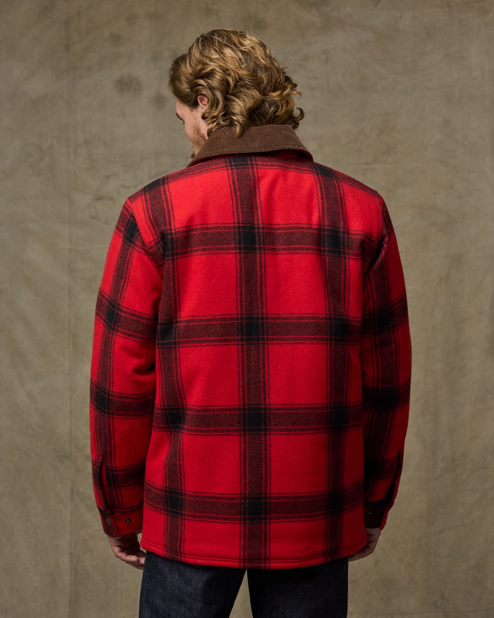 Alternative view of Spokane Insulated Cruiser Jacket - Red / Black Windowpane