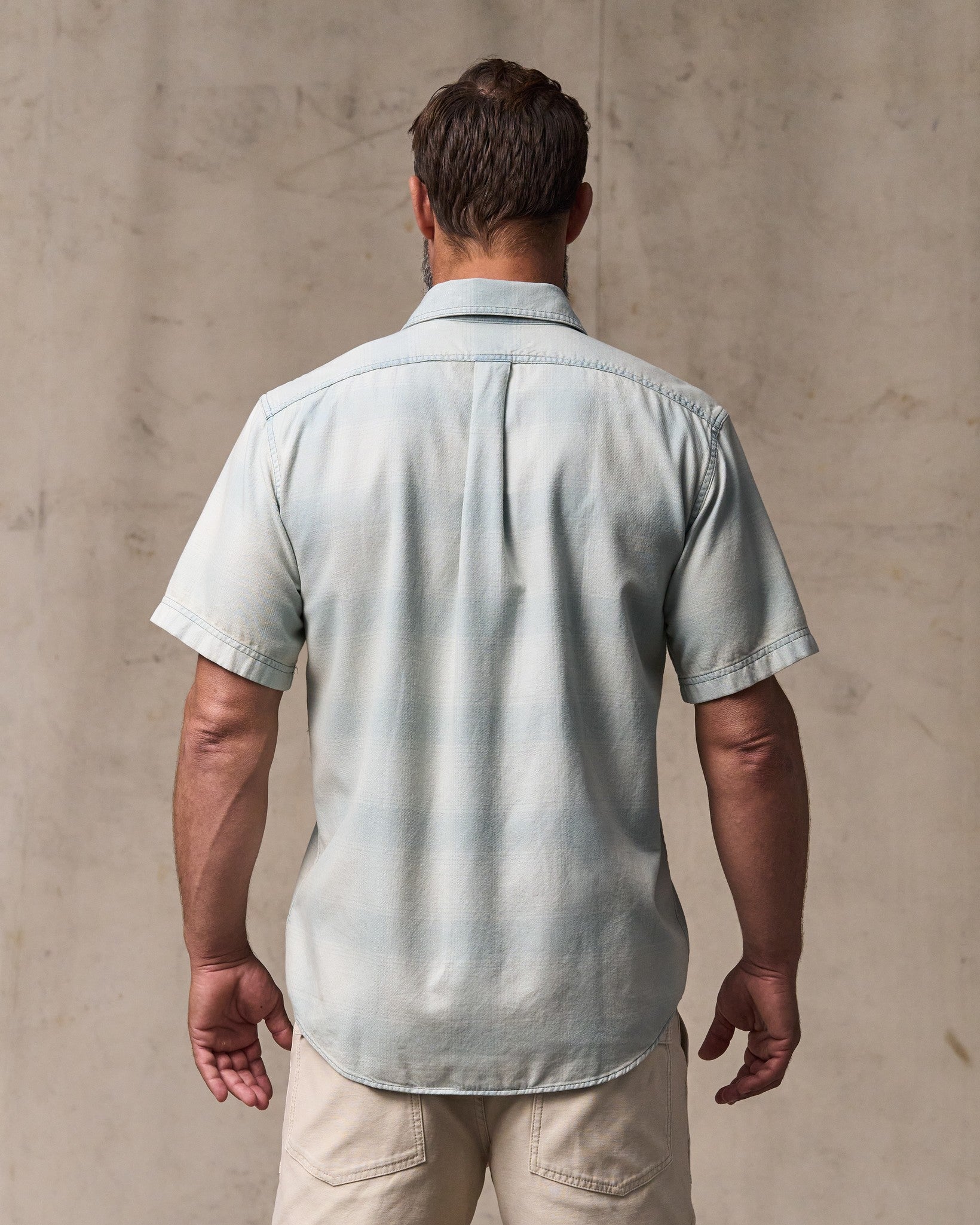 Alternative view of Short Sleeve Lightweight Alaskan Guide Shirt - Indigo Plaid
