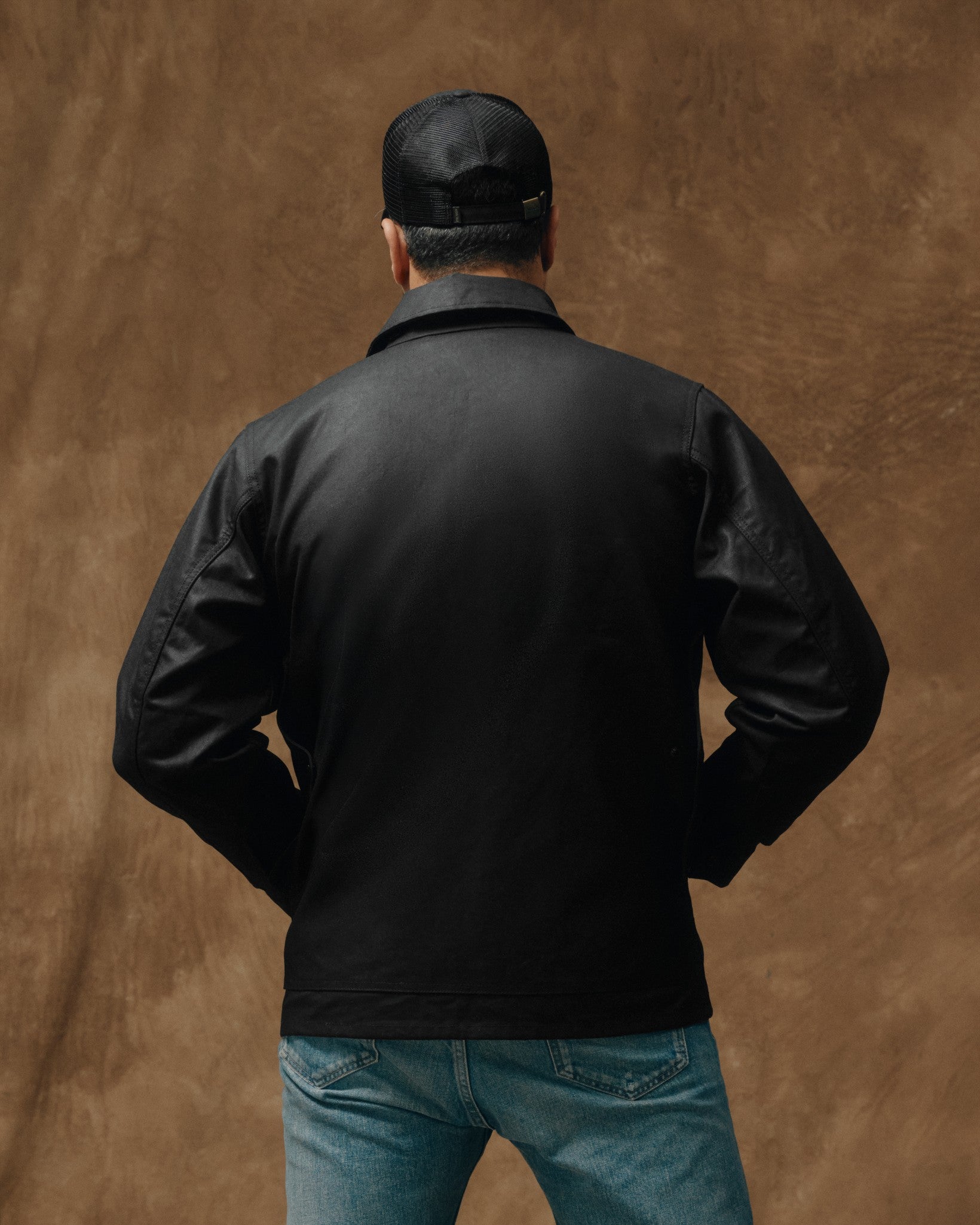 Alternative view of Lined Tin Cloth Cruiser Jacket - Black