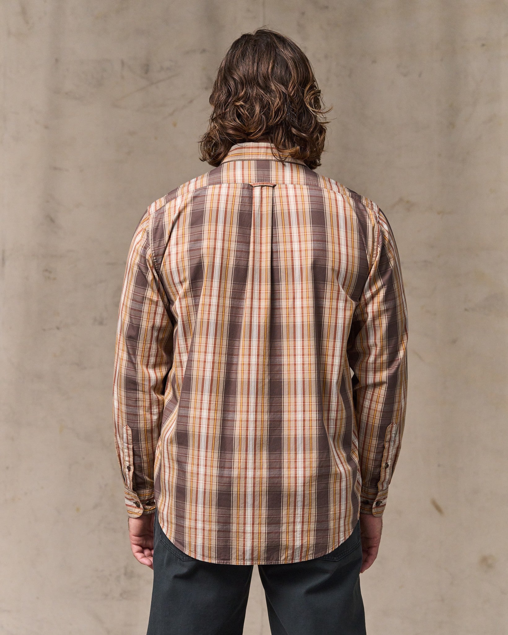 Alternative view of Washed Feather Cloth Shirt - Brown Multicolor Plaid