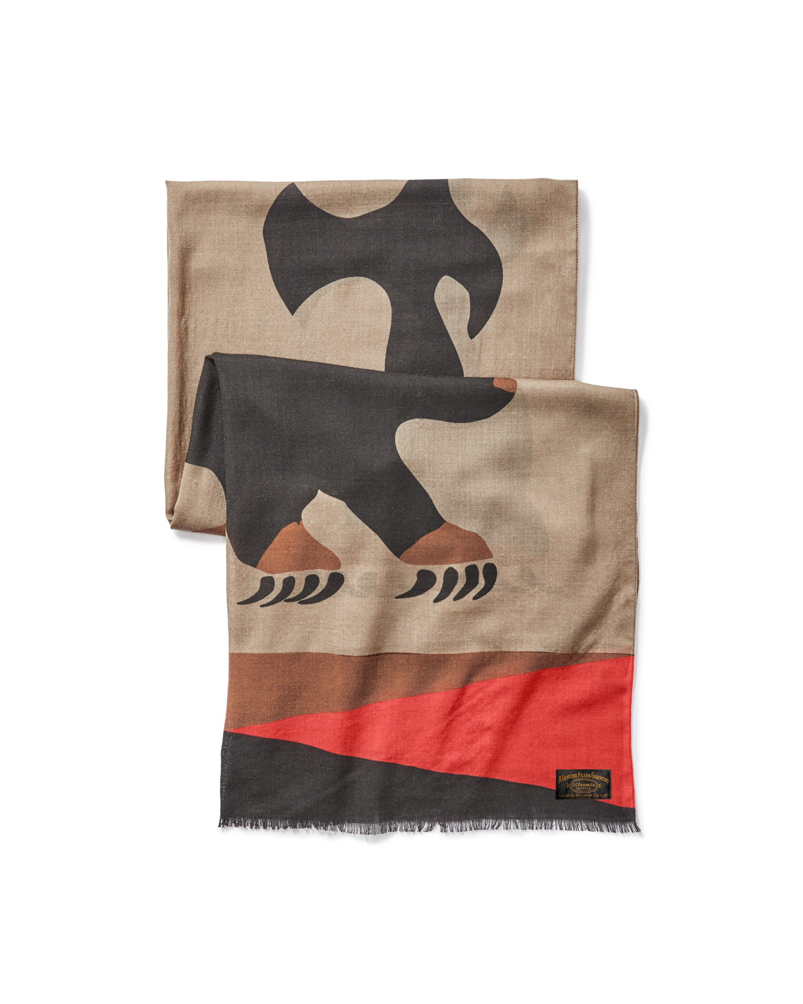 Alternative view of Black Bear Wool Blend Scarf - Black