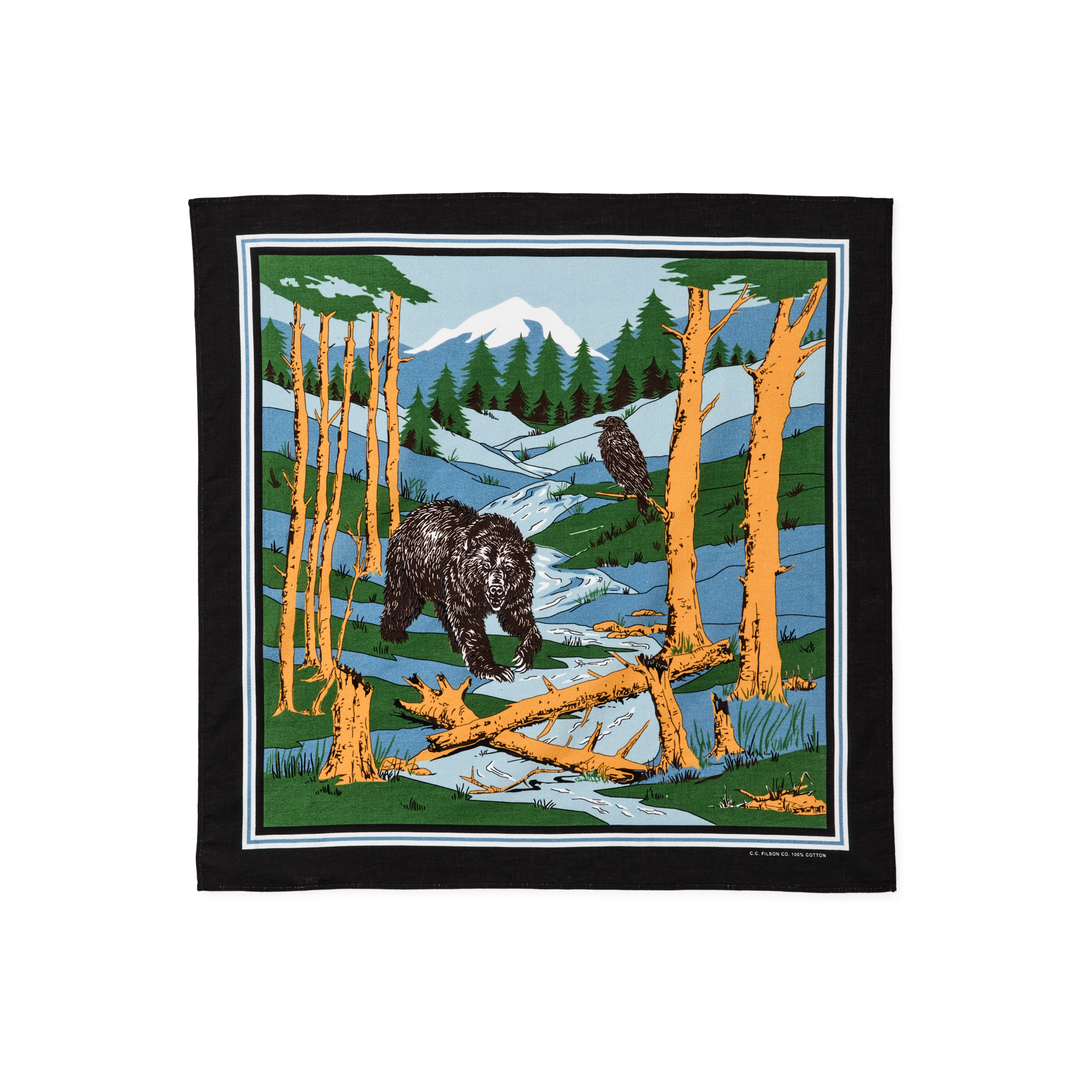 Black Bear Bandana  - Black / Bear Raven