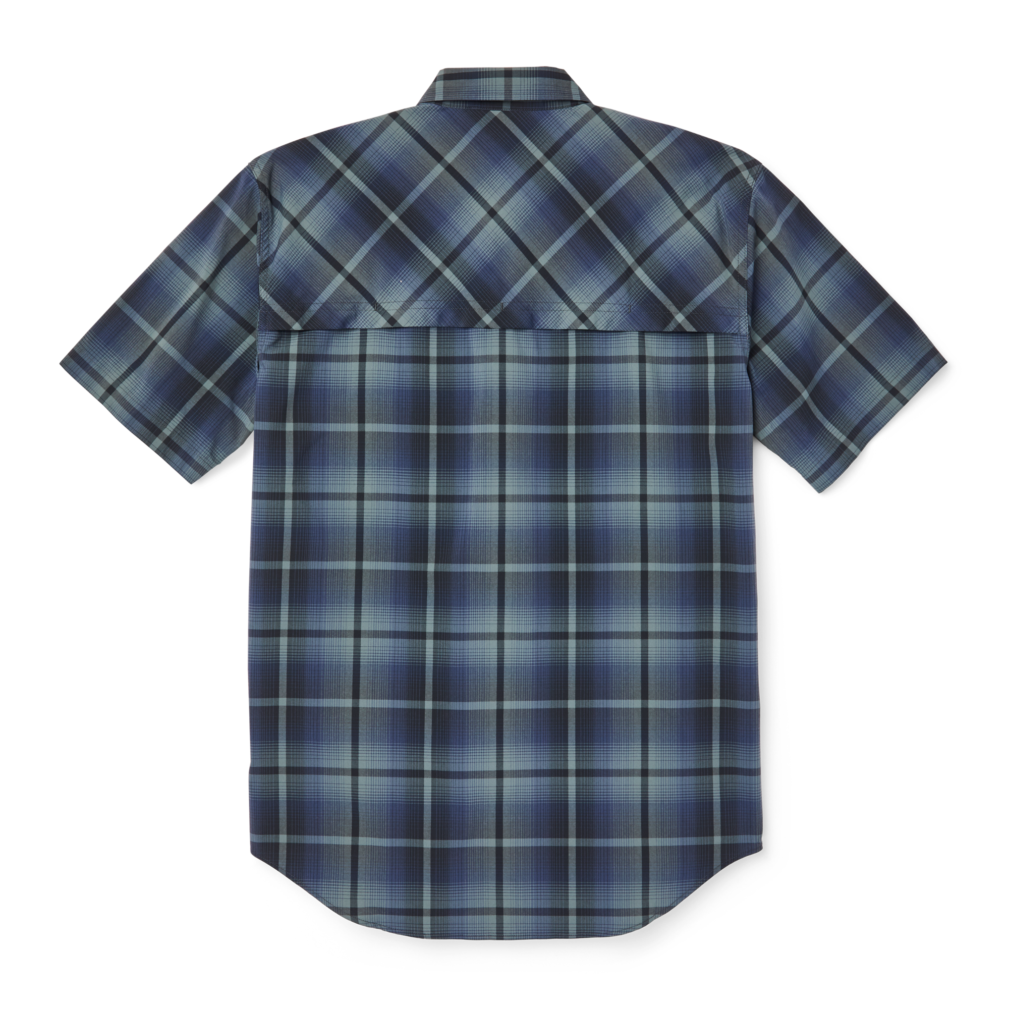 Alternative view of Twin Lakes Short Sleeve Sport Shirt - Navy/grey Plaid