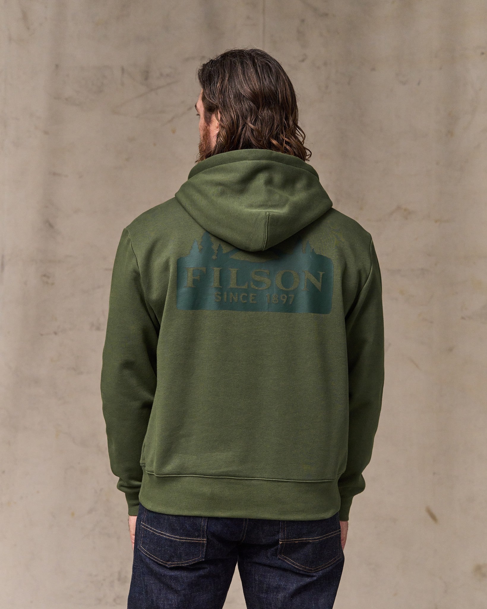 Alternative view of Scenic Graphic Hoodie - Surplus Green