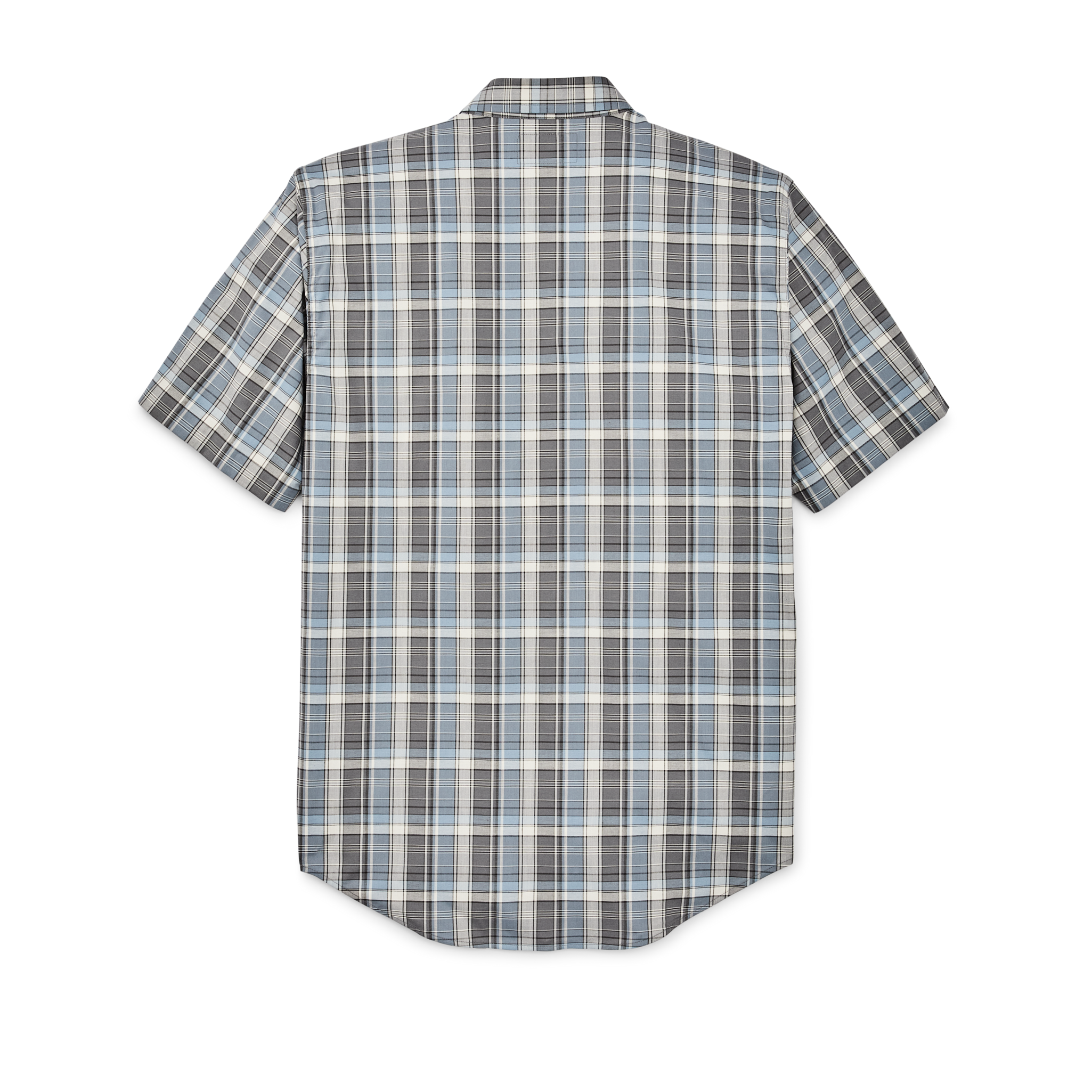 Alternative view of Twin Lakes Short Sleeve Sport Shirt - Gray / Blue / Cream Plaid