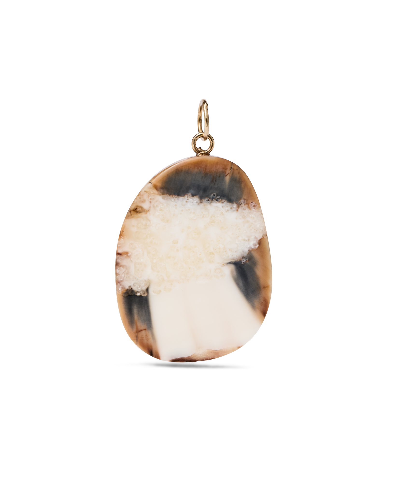 Alternative view of Ivory Jacks  14k Fossil Tusk Pendant - 14kyg