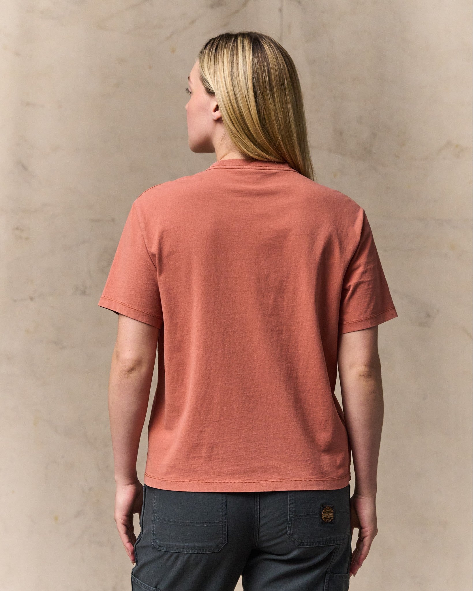 Alternative view of Women's Short Sleeve Pocket Tee - Copper Brown