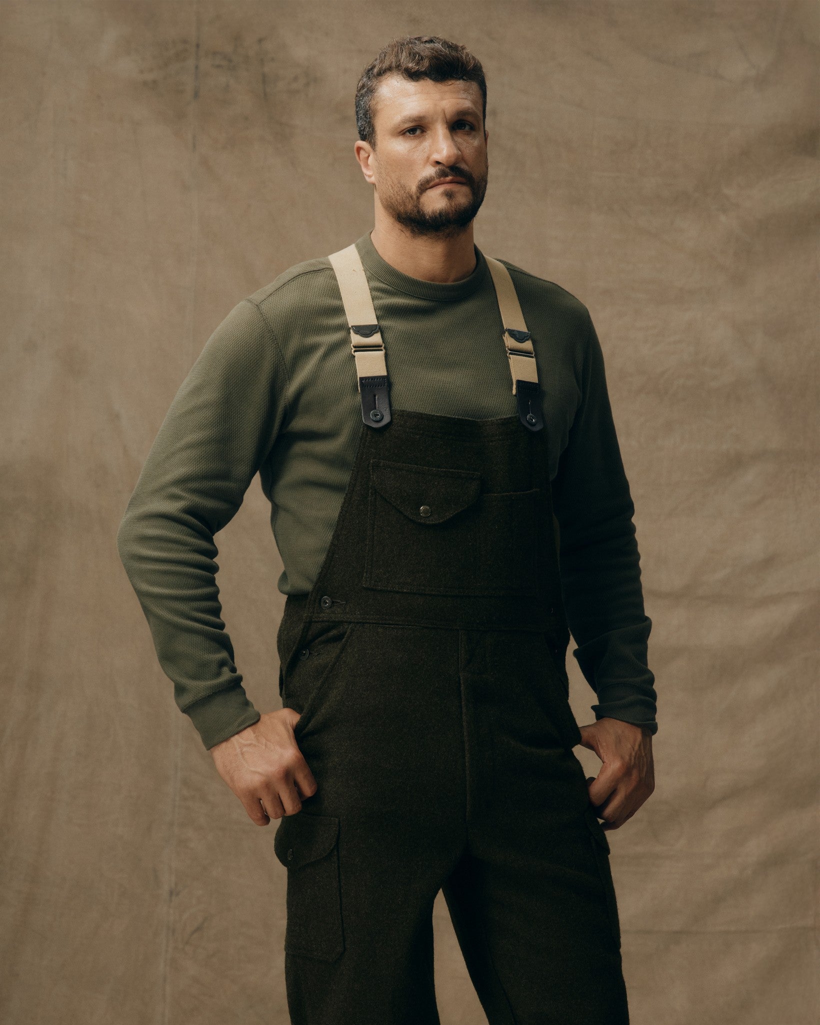 Mackinaw Wool Bibs - Forest Green
