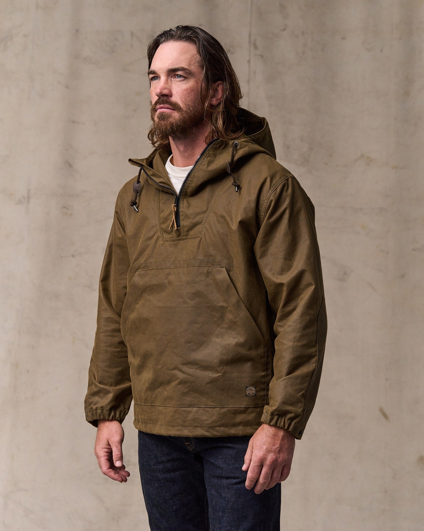 Alternative view of Shelter Cloth Waxed Anorak - Dark Tan