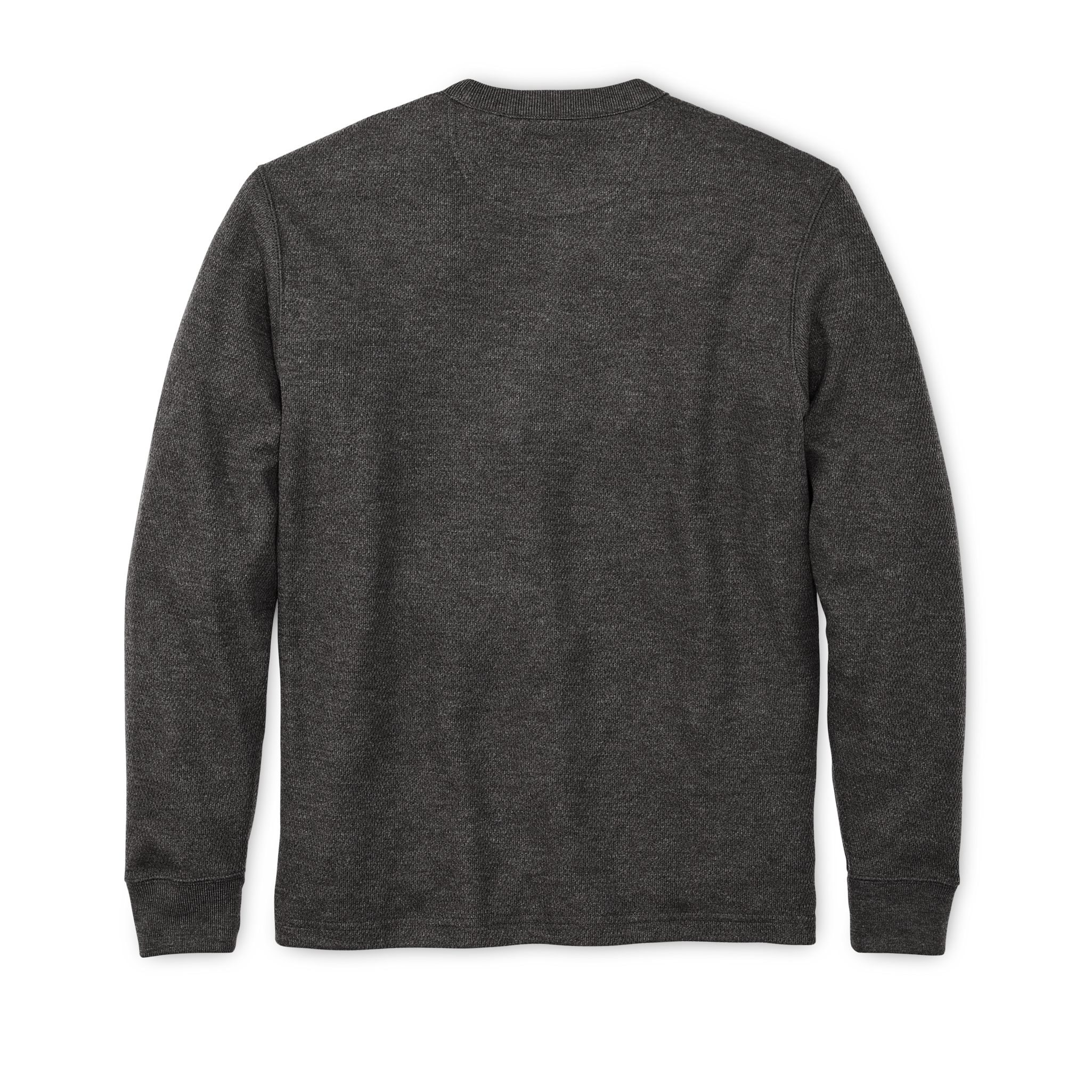 Alternative view of Waffle Knit Thermal Crewneck - Charcoal