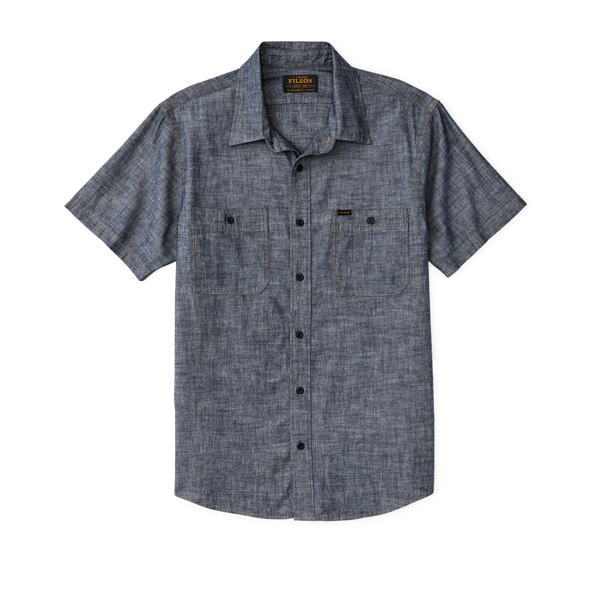 Short Sleeve Chambray Shirt  - Rinse Indigo