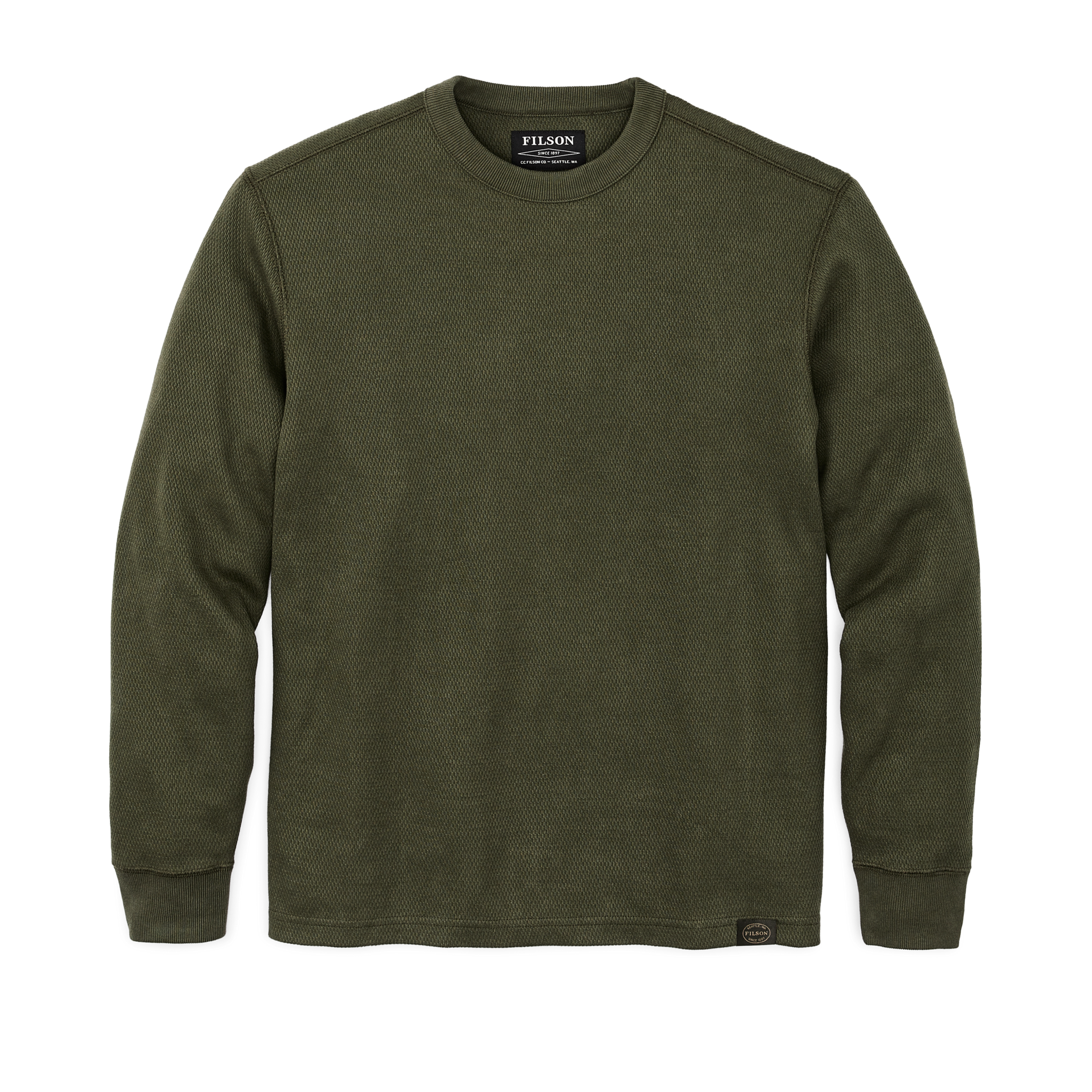 Alternative view of Waffle Knit Thermal Crewneck - Mossy Rock