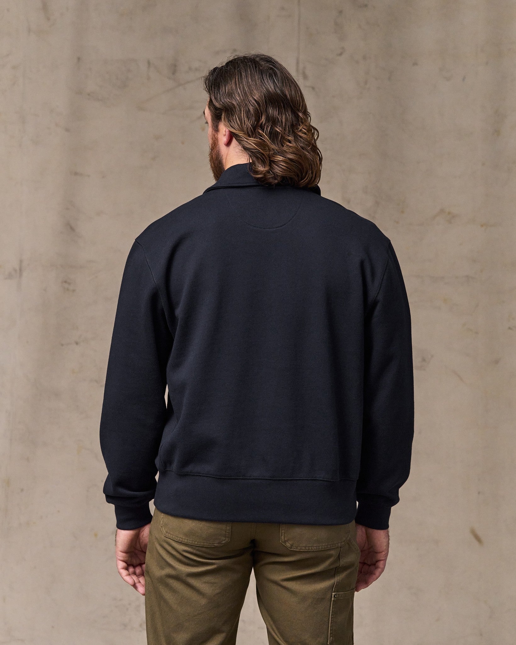 Alternative view of 14-oz. Heritage Fleece Quarter Zip - Dark Indigo